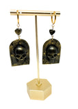 Til Death Do Us Part- Gilded Skull Earrings