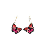Butterfly Dangles:  Pink Orange Ombre