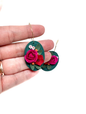 Oval Floral Dangles PRE ORDER