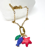 Colorful  Mermaid Charm Necklace