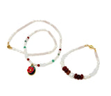 Floral Pendant & Pearl Beaded Necklace