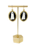 Gold-Framed Ghost Dangles