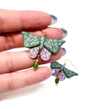 Flora Moth Dangles Pink & Green