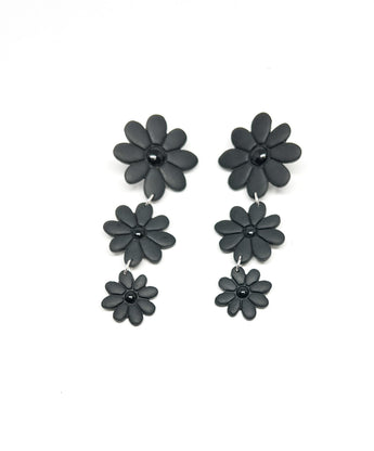 Black Daisy Chain Earrings