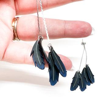 Raven Feather Dangle Earrings