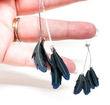 Raven Feather Dangle Earrings