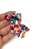 Bow Earrings - Rainbow Prism