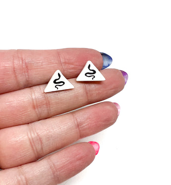 Black and White Snake Studs