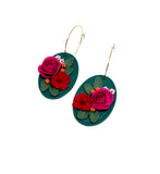 Oval Floral Dangles