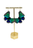 Butterfly Dangles:  Blue Green Ombre