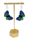 Butterfly Dangles: Blue Green Ombre