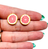 Grapefruit Slice Clay Studs
