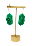 Lilith Floral Dangles -Aqua Green
