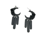 Floral Moon Dangles All Black