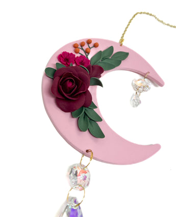 Floral Moon Sun Catcher Wall Hanging One