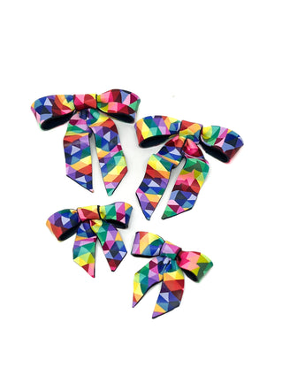 Bow Earrings - Rainbow Prism