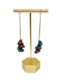 Colorful Double Butterfly Dangles