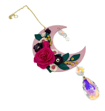 Floral Moon Sun Catcher Wall Hanging One