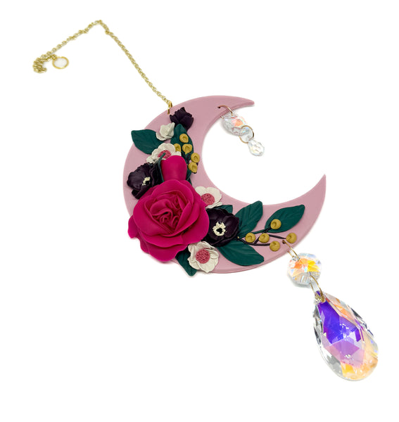 Floral Moon Sun Catcher Wall Hanging One