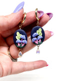 Periwinkle Mushroom Bead Huggies