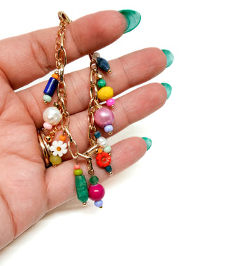 Colorful Beaded Charm Bracelet