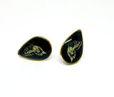 Gold Framed Tiger Swallowtail Studs