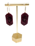 Lilith Floral Dangles - Burgundy