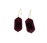 Lilith Floral Dangles - Burgundy