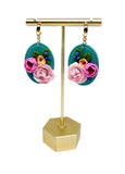 Oval Floral Dangles