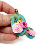 Oval Floral Dangles