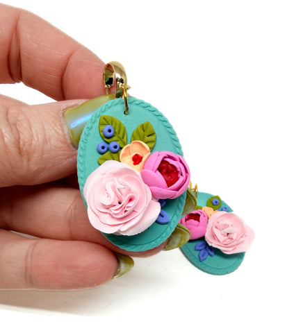 Oval Floral Dangles