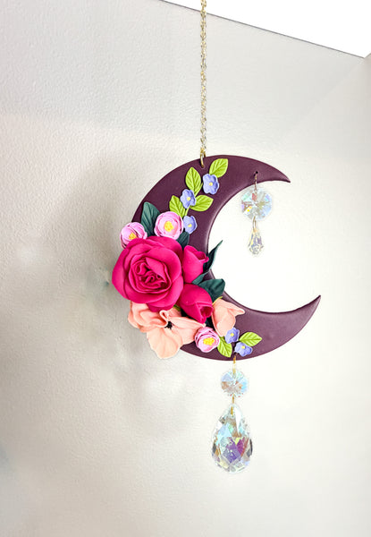 Floral Moon Sun Catcher Wall Hanging Two