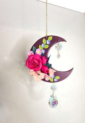 Floral Moon Sun Catcher Wall Hanging Two