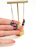 Double Butterfly Dangles - Rainbow Ombré