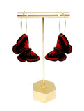 Butterfly Dangles:  Black/Red Ombre