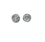 Resin Studs - Silver Glitter