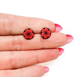 Red Flower Studs