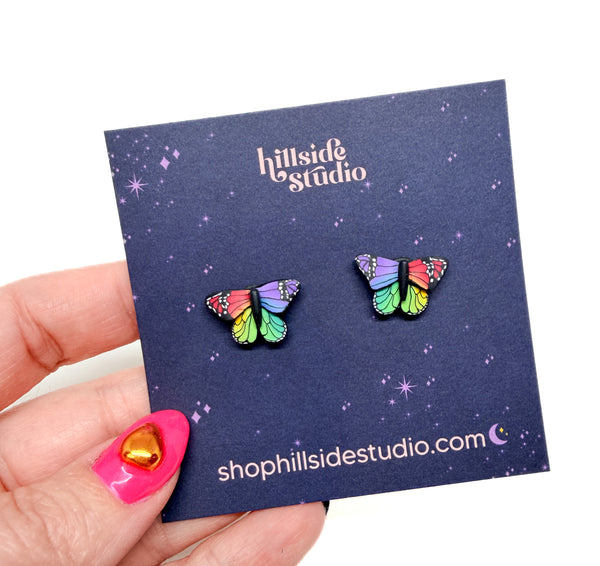 Butterfly Studs - Rainbow v.2
