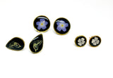 Gold Framed Cream Flower Studs