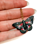 Floral Couture Moth Necklace