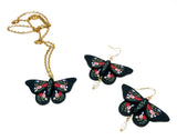 Floral Couture Moth Necklace