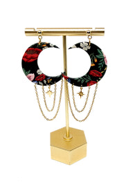 Floral Couture Moon Dangles