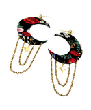 Floral Couture Moon Dangles