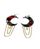 Floral Couture Moon Dangles