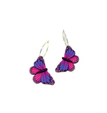 Butterfly Dangles: Pink Purple Ombre