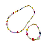 Colorful Gemstone & Pearl Beaded Necklace
