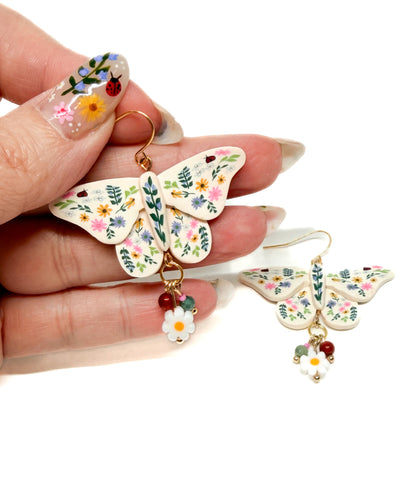 Summer Floral Moth Dangles