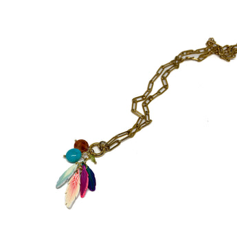 The Elements - Eagle Feather & Gemstone Charm Necklace PRE-ORDER