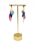 The Elements - Eagle Feather & Gemstone Charm Earrings PRE-ORDER