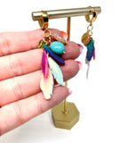 The Elements - Eagle Feather & Gemstone Charm Earrings PRE-ORDER